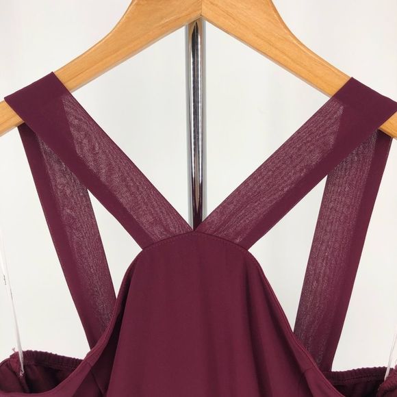 Lulu’s Forevermore Burgundy Skater Dress Halter Neck NWT size Small - Picture 5 of 13